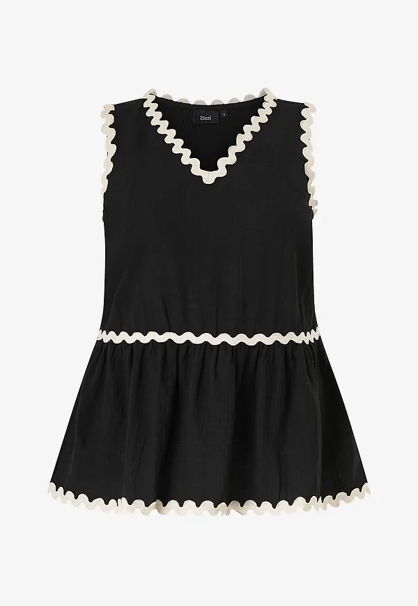 Zizzi - Blus mCinna S/L Blouse - Svart