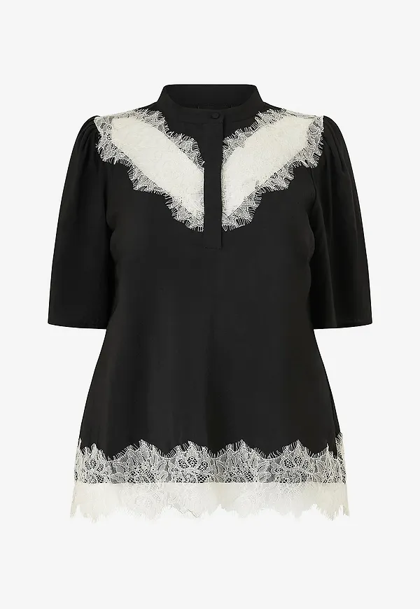 Zizzi - Blus mClaru 1/2 - Svart