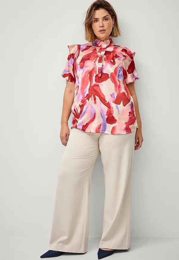 Zizzi - Blus mFantom S/S Shirt - Röd