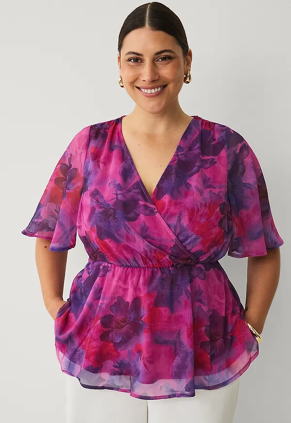 Zizzi - Blus mSaina 1/2 Blouse - Flerfärgad