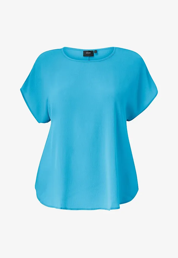 Zizzi - Blus vAnni S/S Top - Blå