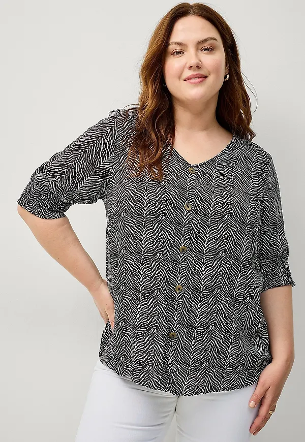 Zizzi - Blus vBella 1/2 Blouse - Svart