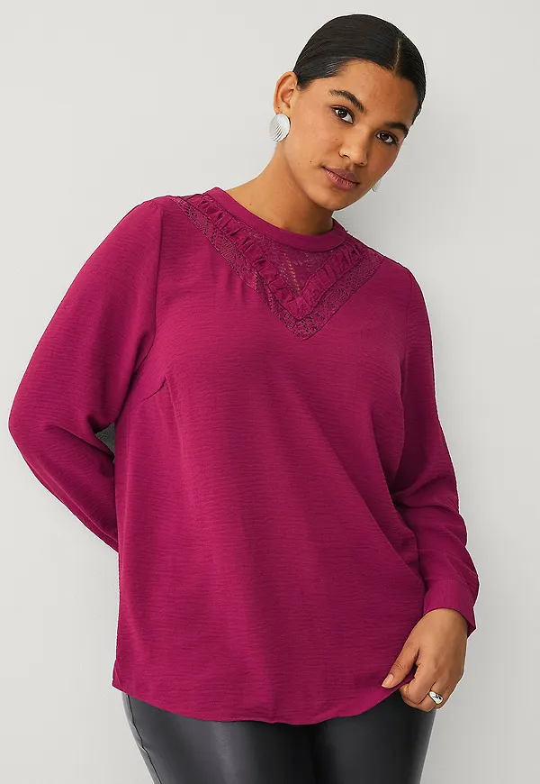 Zizzi - Blus vKamma L/S Blouse - Rosa