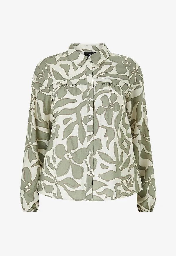 Zizzi - Blus vMoon L/S Shirt - Grön
