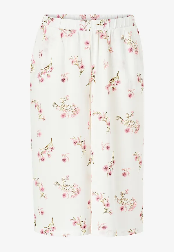 Zizzi - Byxor caAnni Culotte Pant - Vit