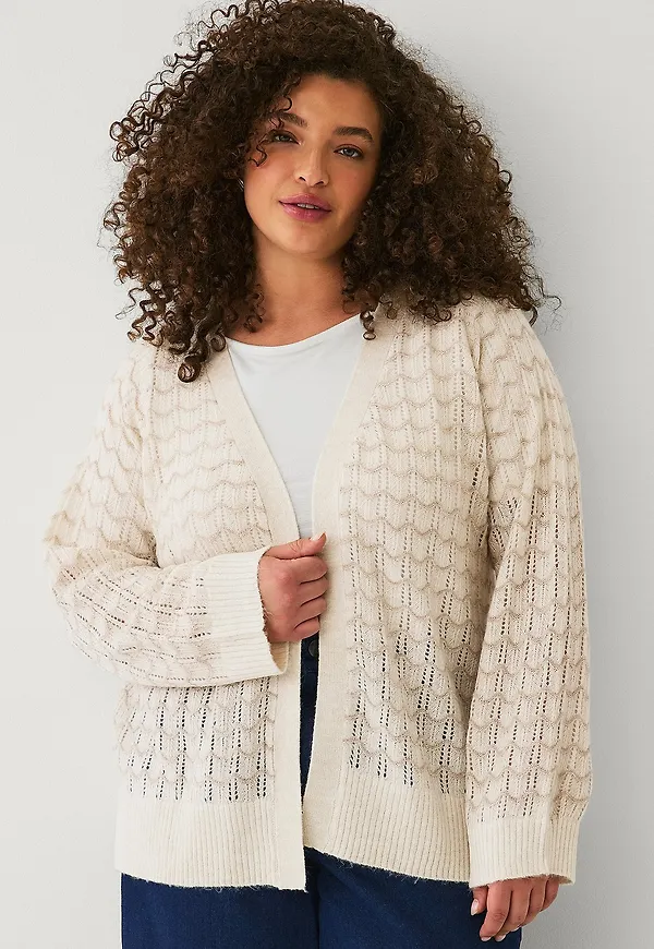 Zizzi - Cardigan mWinnie L/S - Beige