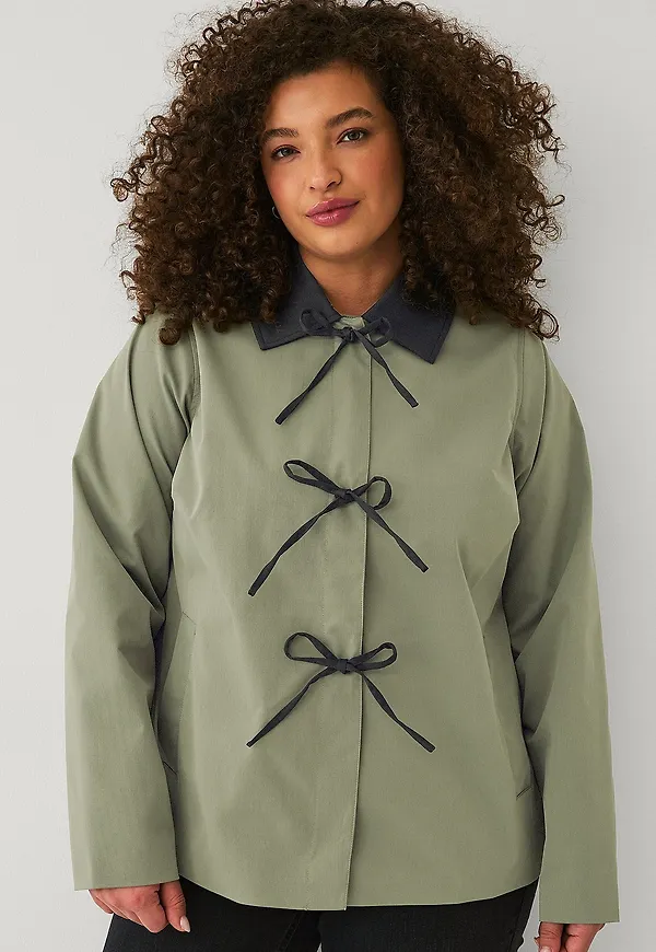 Zizzi - Jacka mValencia, L/s, Tie - Grön