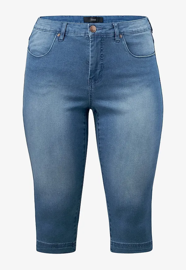 Zizzi - Jeans Amy Capri - Blå