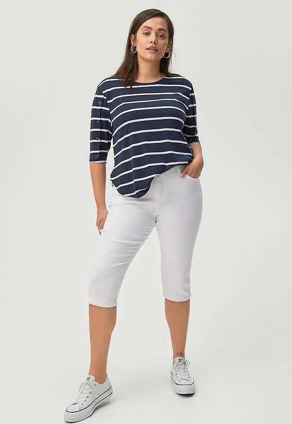 Zizzi - Jeans Amy Capri - Vit
