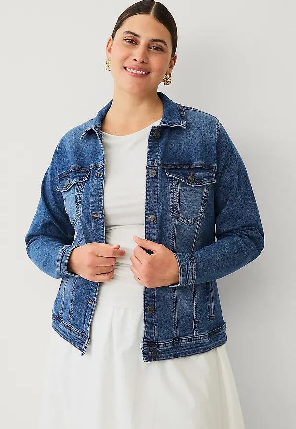 Zizzi - Jeansjacka jAlli L/S Jacket - Blå