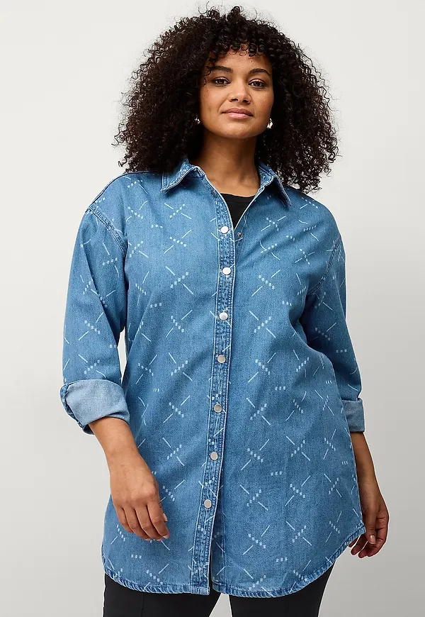 Zizzi - Jeansjacka jEvelyn L/S Jacket - Blå