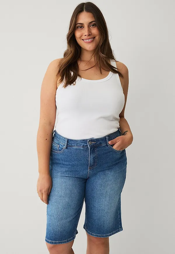 Zizzi - Jeansshorts jElla Bermuda - Blå