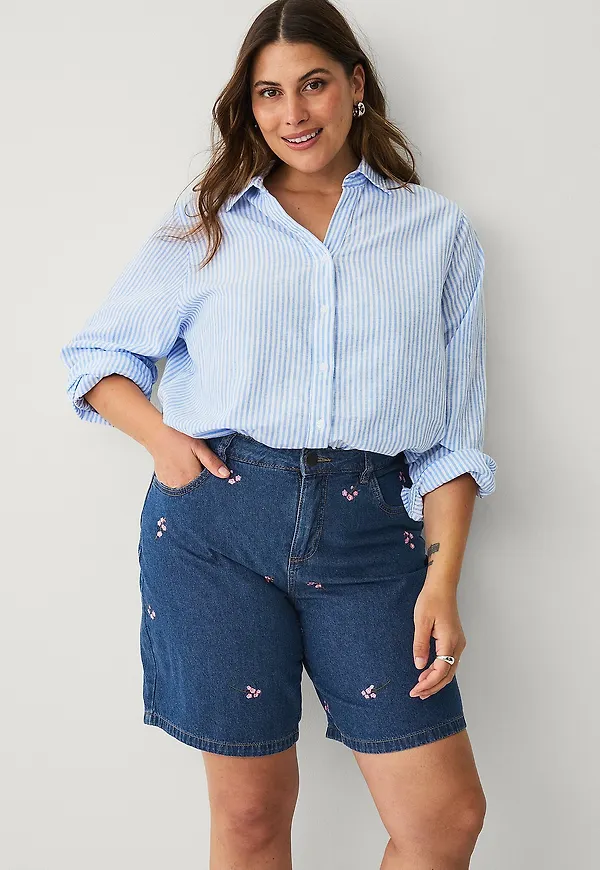 Zizzi - Jeansshorts jEva Embroidery Shorts