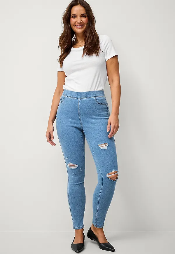 Zizzi - Jeggings jIalia Destroy Jeggings - Blå