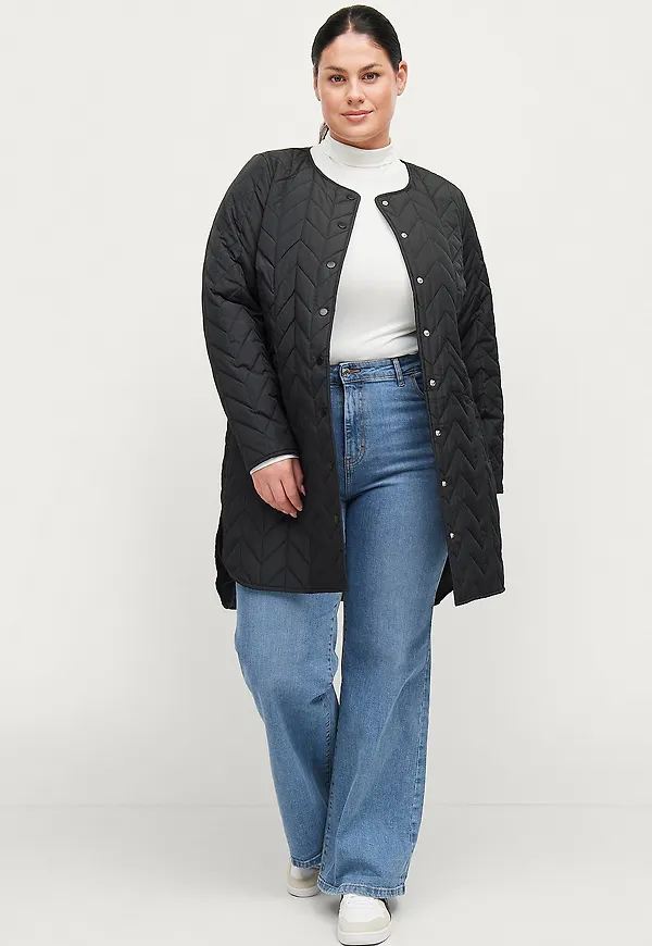 Zizzi - Kappa mGrace L/S Coat - Svart