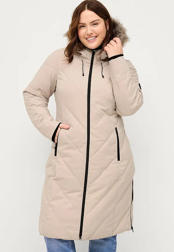 Zizzi - Kappa mLuxa L/S Coat - Beige