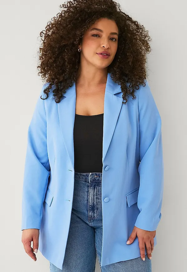 Zizzi - Kavaj caKaisa L/S Blazer - Blå