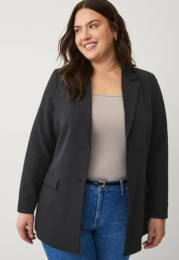 Zizzi - Kavaj caKaisa L/S Blazer - Svart