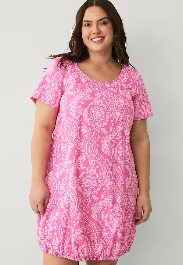 Zizzi - Klänning jEasy S/S Aop Dress - Rosa