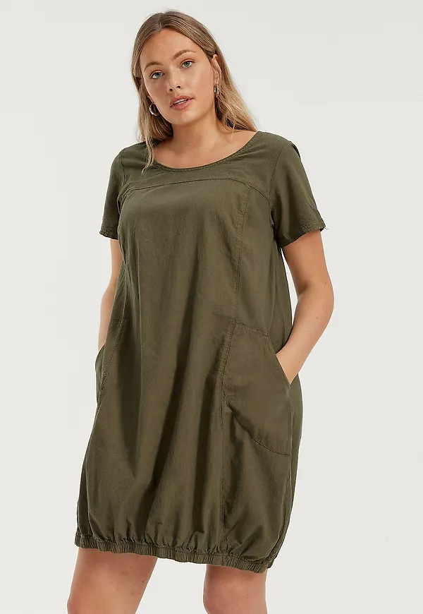 Zizzi - Klänning jEasy S/S Dress - Grön