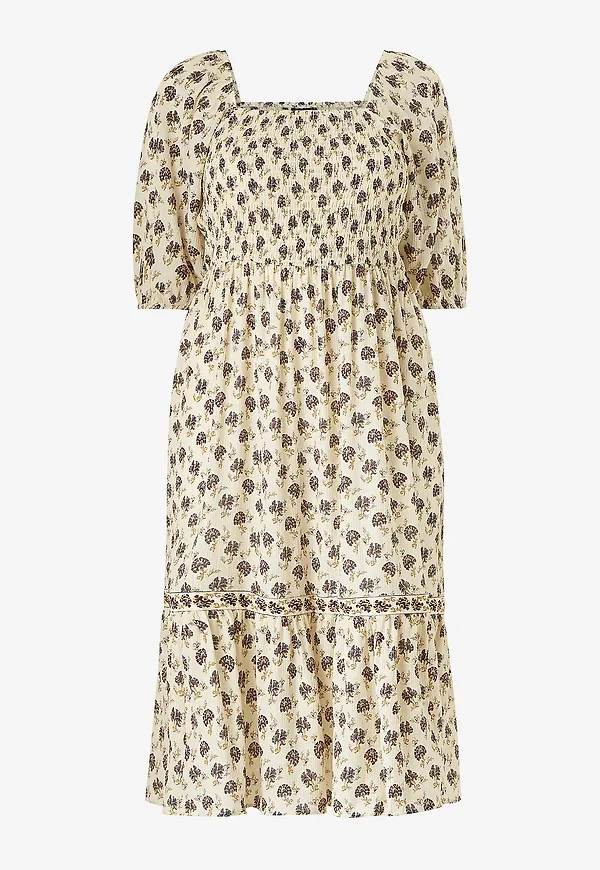 Zizzi - Klänning mElisa 1/2 Midi - Beige