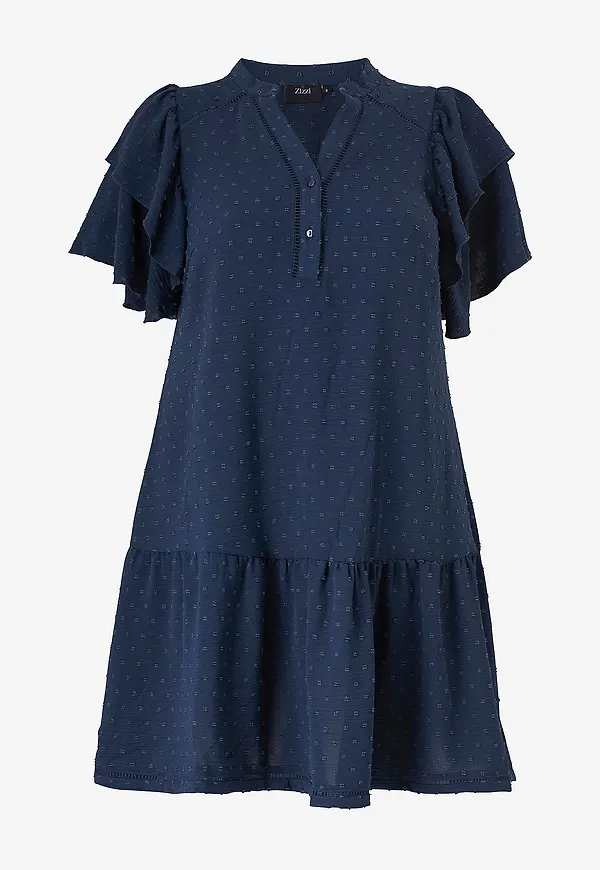 Zizzi - Klänning mLissa S/S Abk - Blå