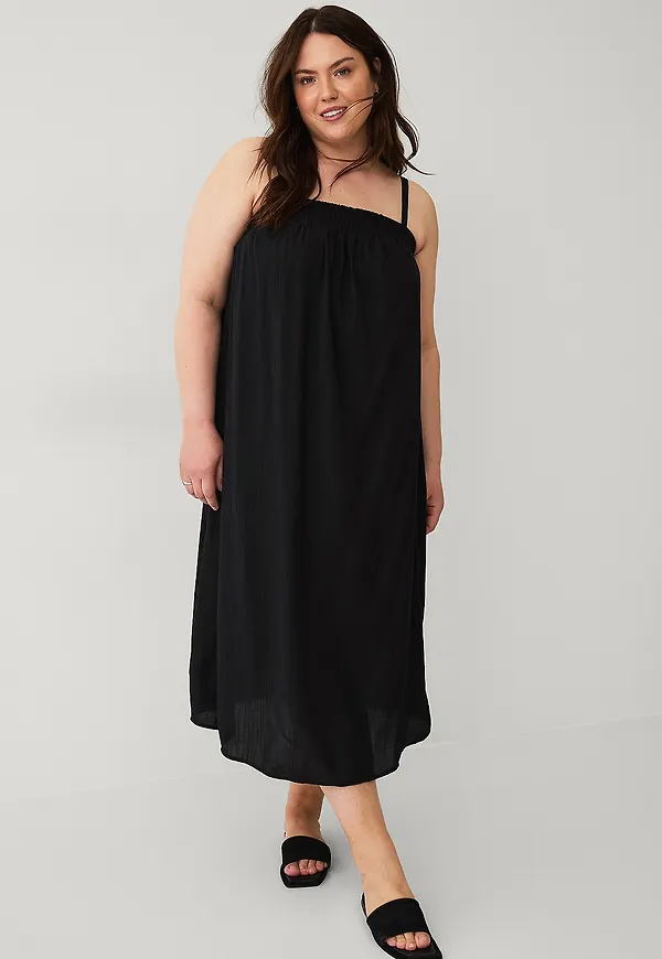 Zizzi - Klänning vSol Midi Dress - Svart