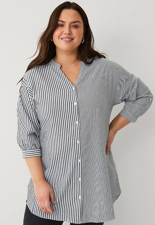 Zizzi - Skjorta mFia 3/4 Tunic - Svart