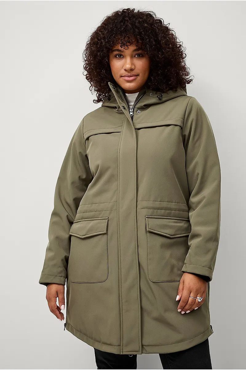 Zizzi - Softshelljacka caSimone L/S Coat - Grön
