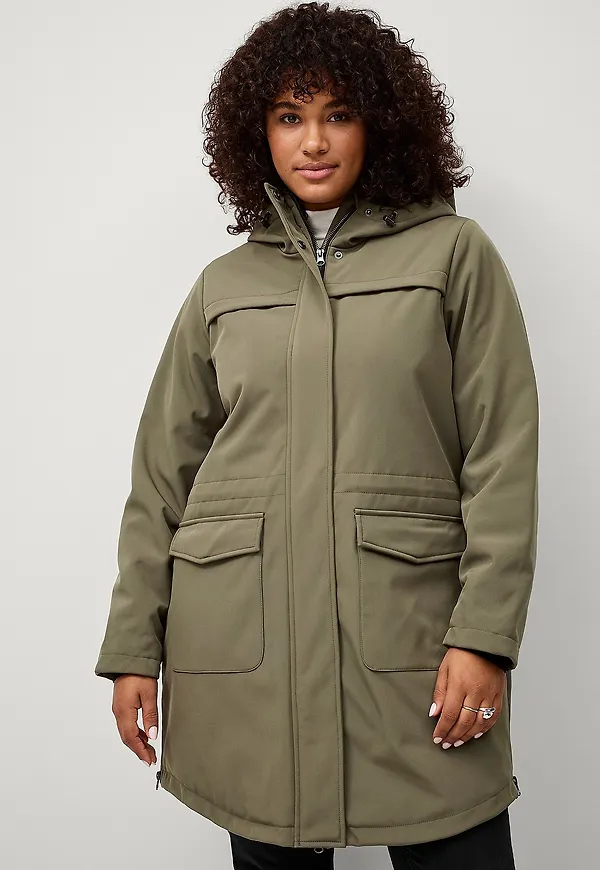 Zizzi - Softshelljacka caSimone L/S Coat - Grön