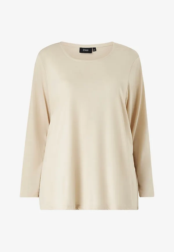 Zizzi - Topp vLone 3/4 Blouse - Natur
