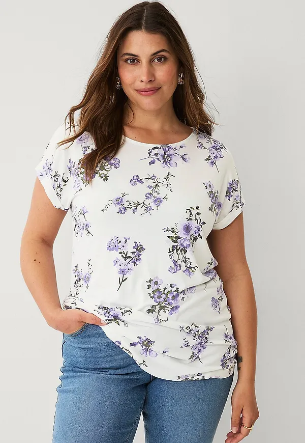 Zizzi - Topp vMalis S/S Tee - Lila