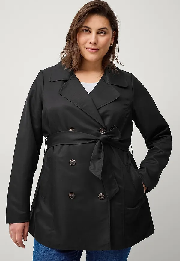 Zizzi - Trenchcoat caSelin L/S Jacket - Svart