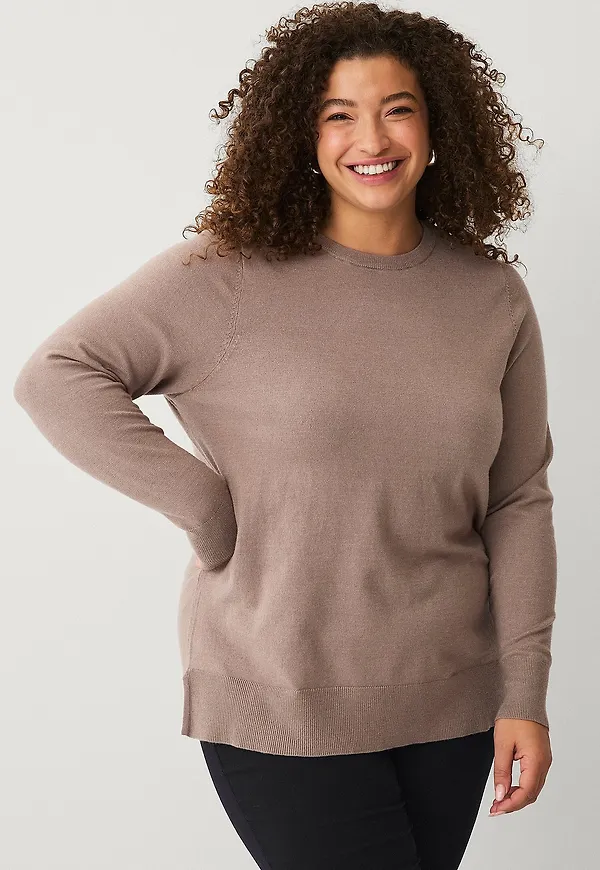 Zizzi - Tröja caElla L/S Pullover - Grå