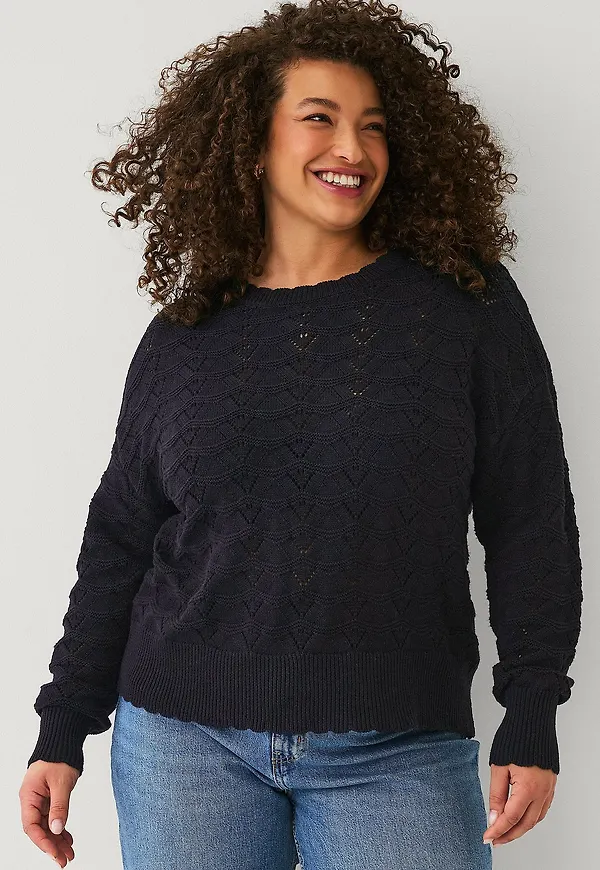 Zizzi - Tröja caEmmi L/S Pullover - Svart