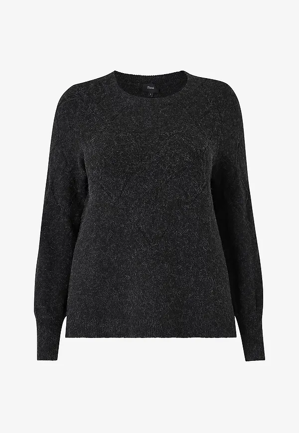 Zizzi - Tröja caSunny L/S Femi - Grå