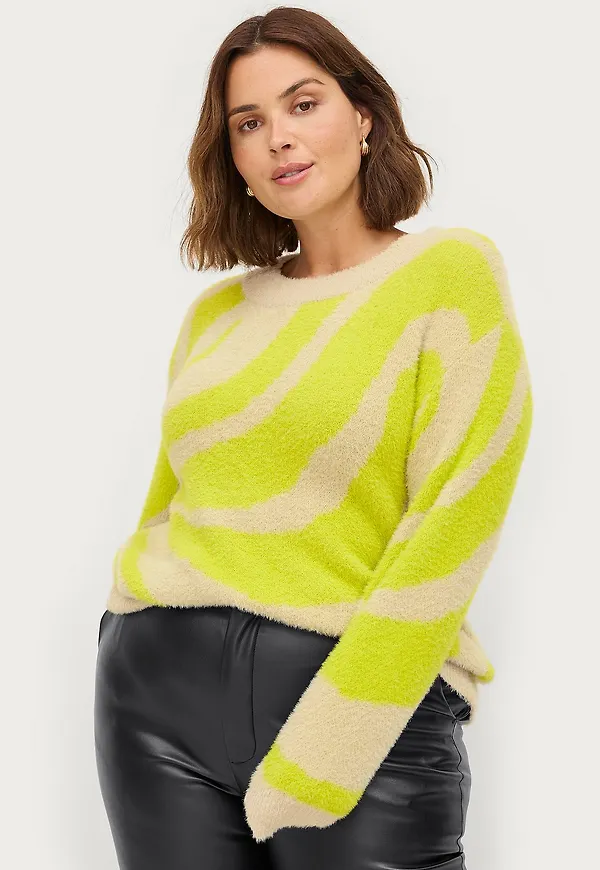 Zizzi - Tröja mBoi L/S Pullover - Grön