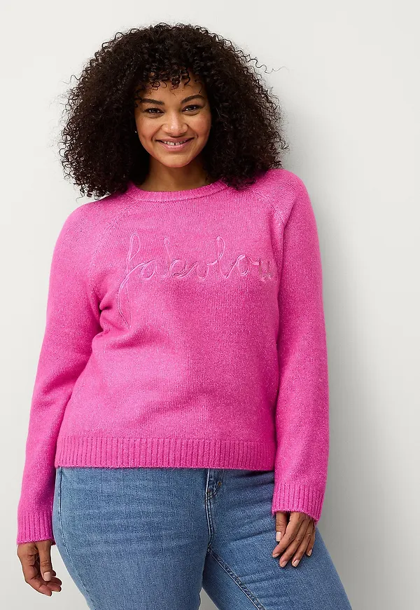 Zizzi - Tröja mFabulous L/S Pullover - Rosa