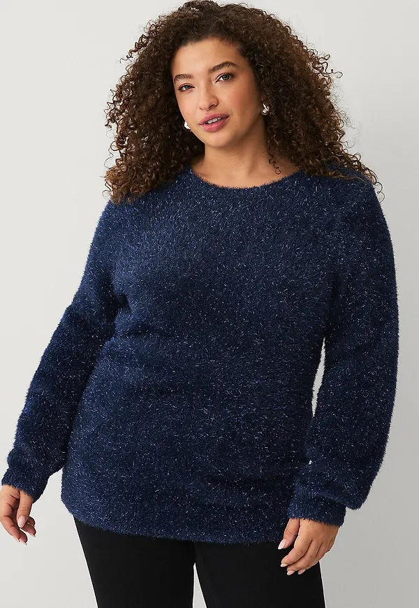 Zizzi - Tröja mLuna L/S Pullover - Blå