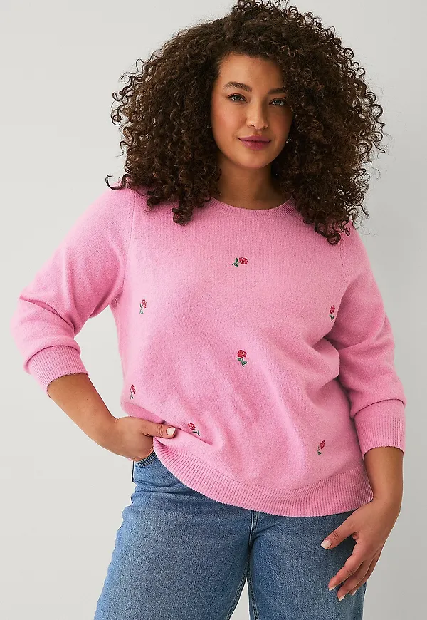 Zizzi - Tröja mSunny 3/4 Pullover - Rosa