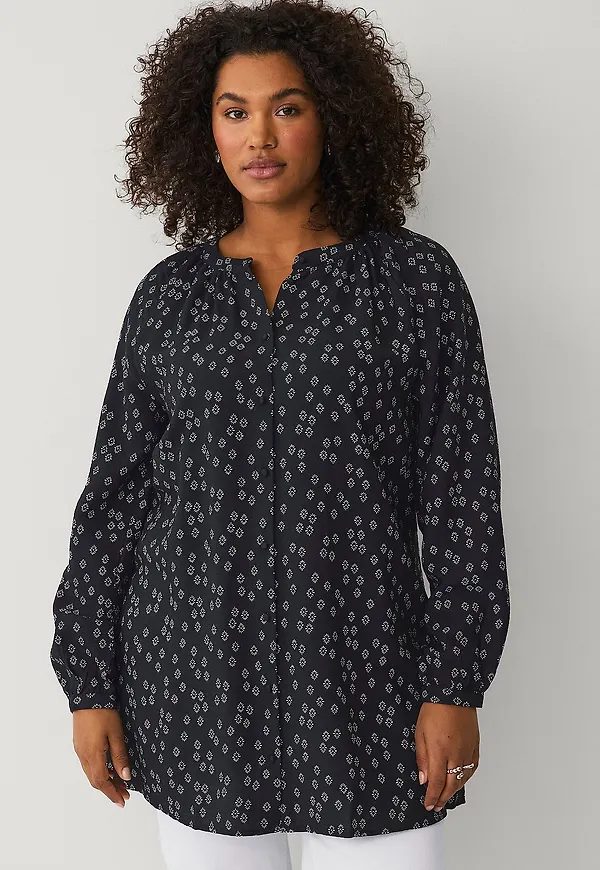 Zizzi - Tunika cAava L/S Tunic - Svart