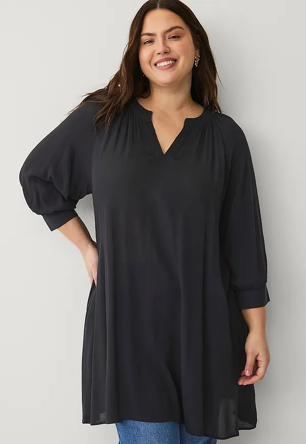 Zizzi - Tunika eRose 3/4 Tunic - Svart