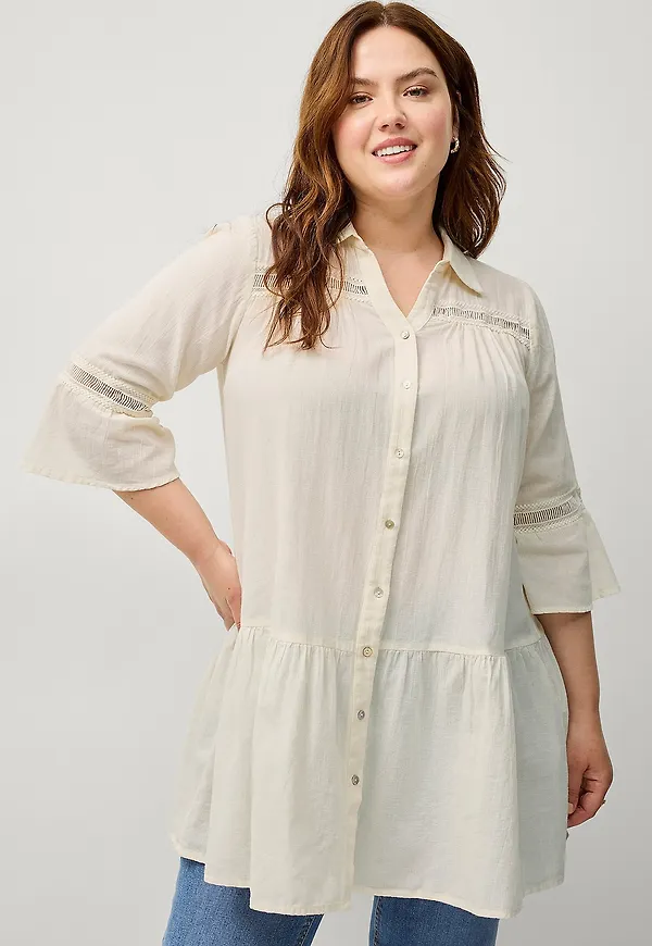 Zizzi - Tunika mZahra 3/4 Tunic - Vit