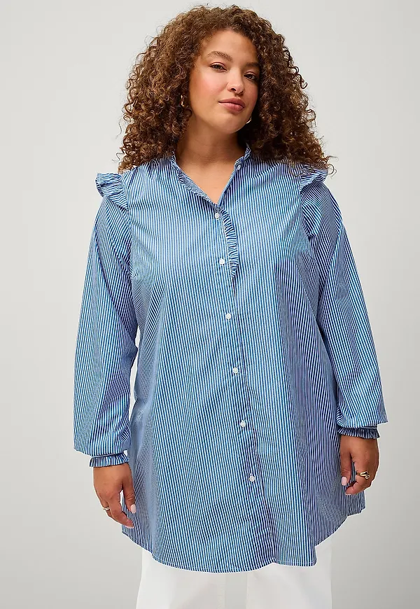 Zizzi - Tunika vLaila L/S Tunic - Blå