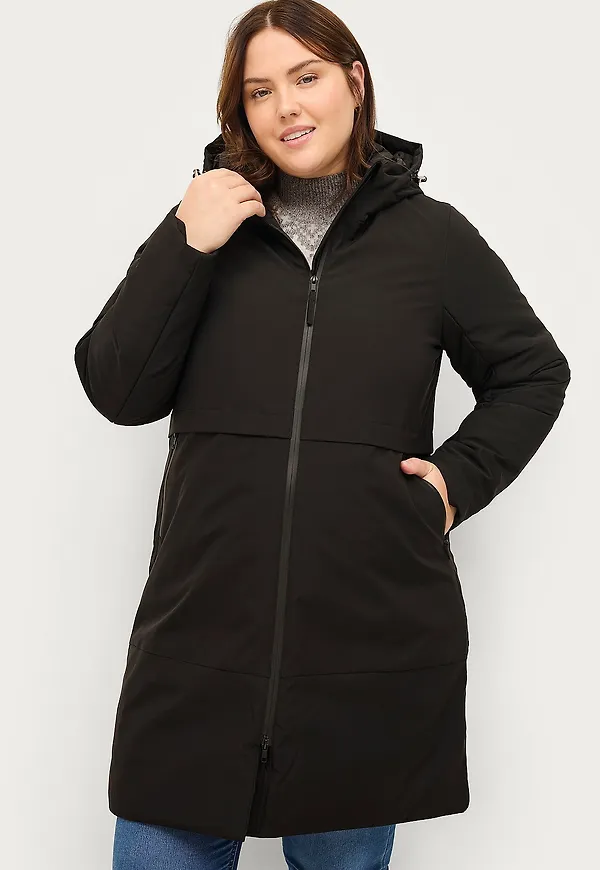 Zizzi - Vinterjacka caWilla L/S Coat - Svart