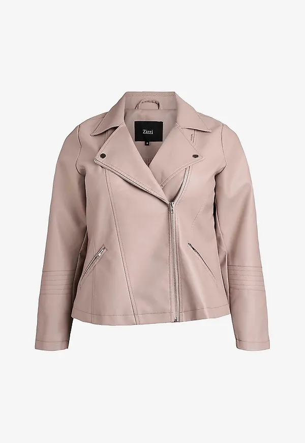 Zizzi - Bikerjacka mZoe L/S Jacket - Grå