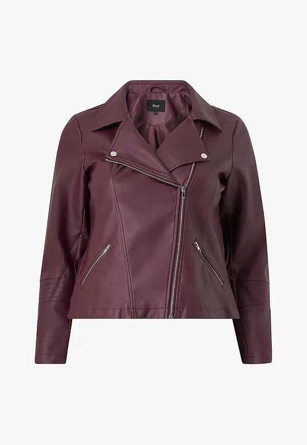 Zizzi - Bikerjacka mZoe L/S Jacket - Röd
