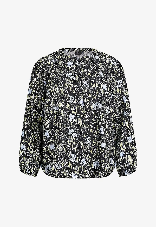 Zizzi - Blus cAava L/S Blouse - Svart
