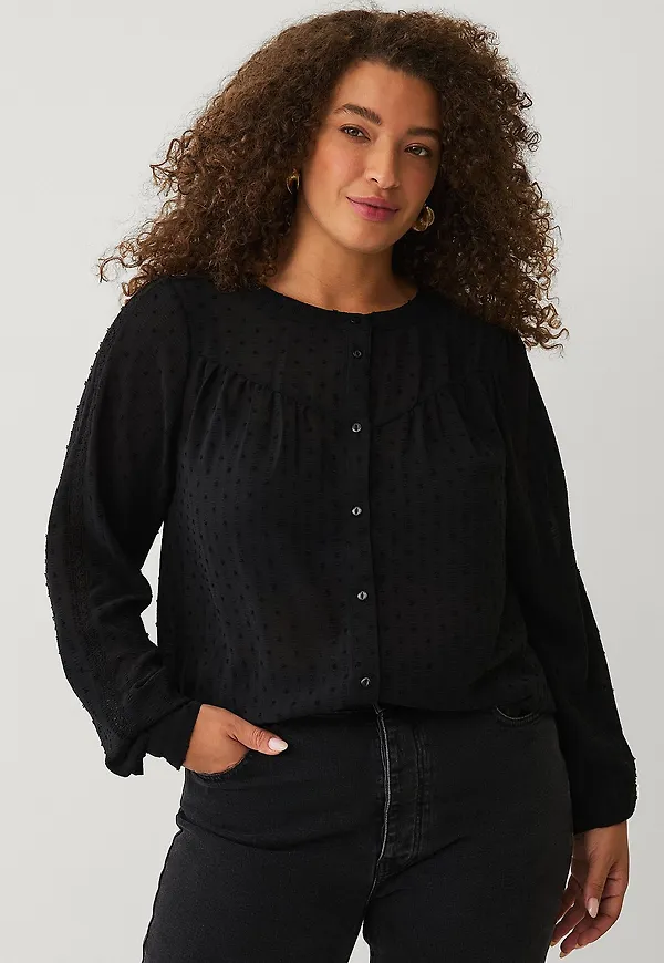 Zizzi - Blus caGunna L/s Blouse - Svart