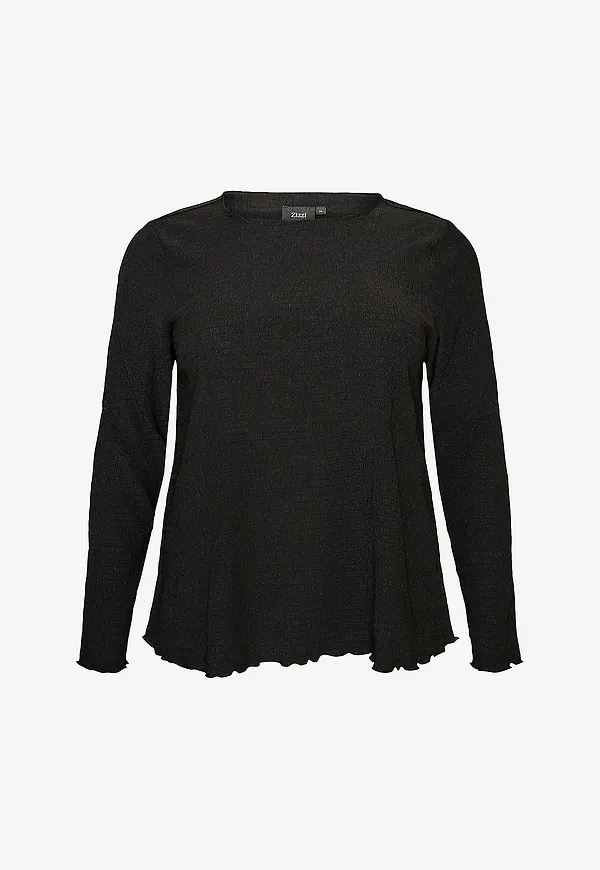 Zizzi - Blus Calaura, L/S, Blouse - Svart